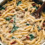 One-Pan Creamy Tuscan Sausage Pasta
