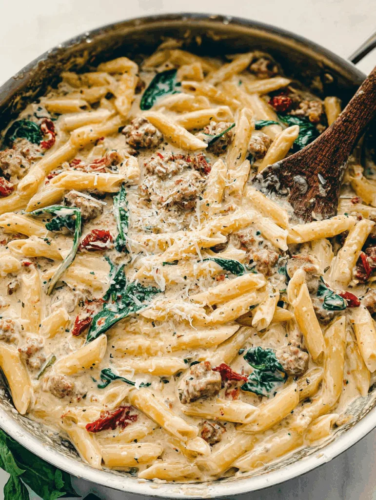 One-Pan Creamy Tuscan Sausage Pasta