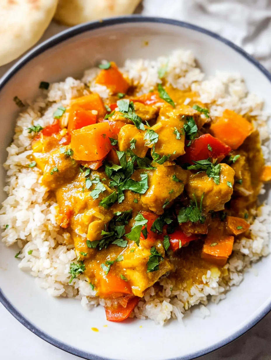 Healthy Crockpot Chicken & Veggie Curry