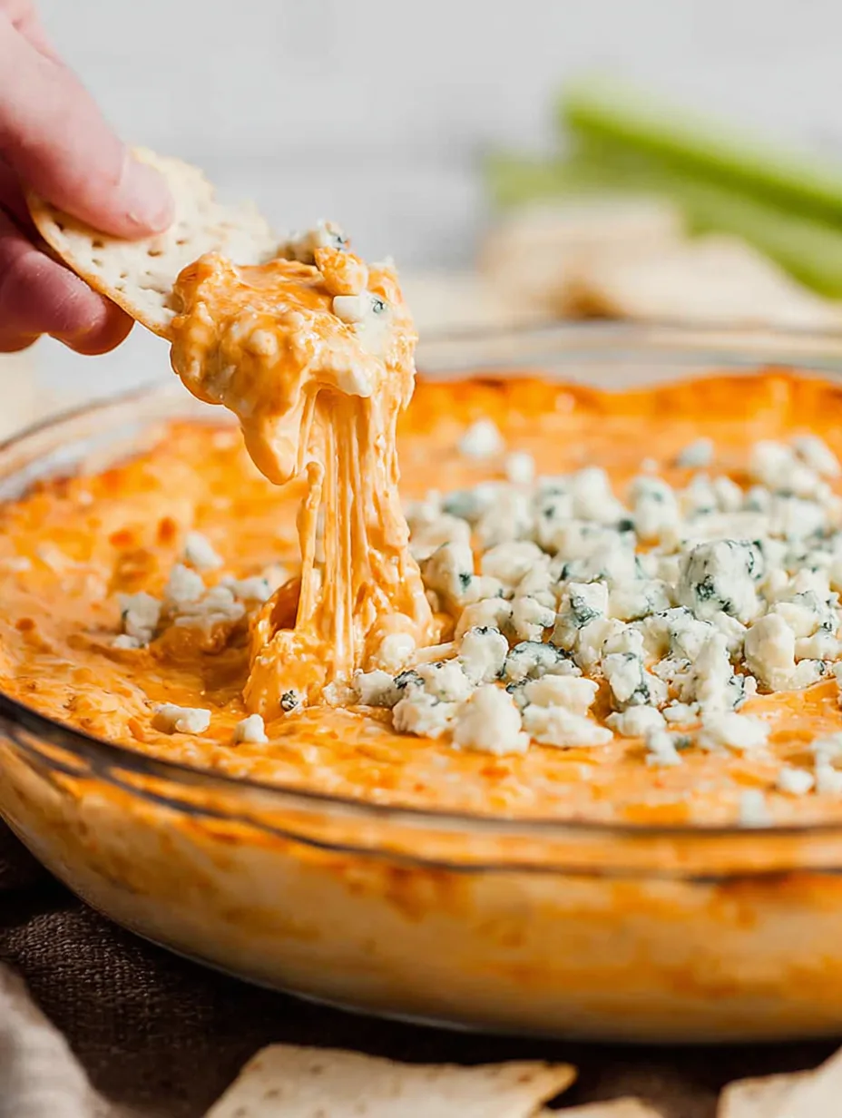 Buffalo Chicken Dip with Blue Cheese Crumbles