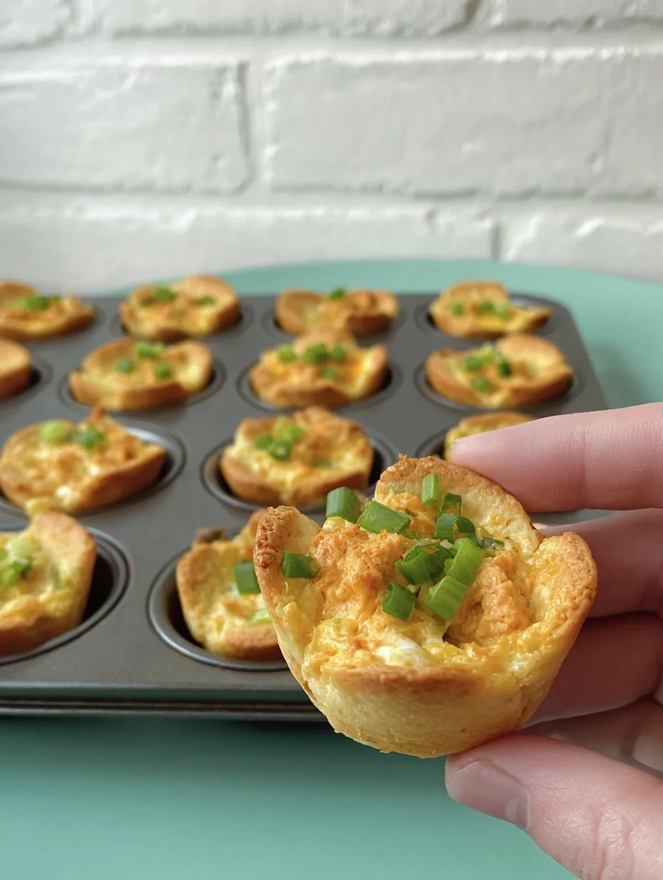 Buffalo Chicken Dip Crescent Roll Cups