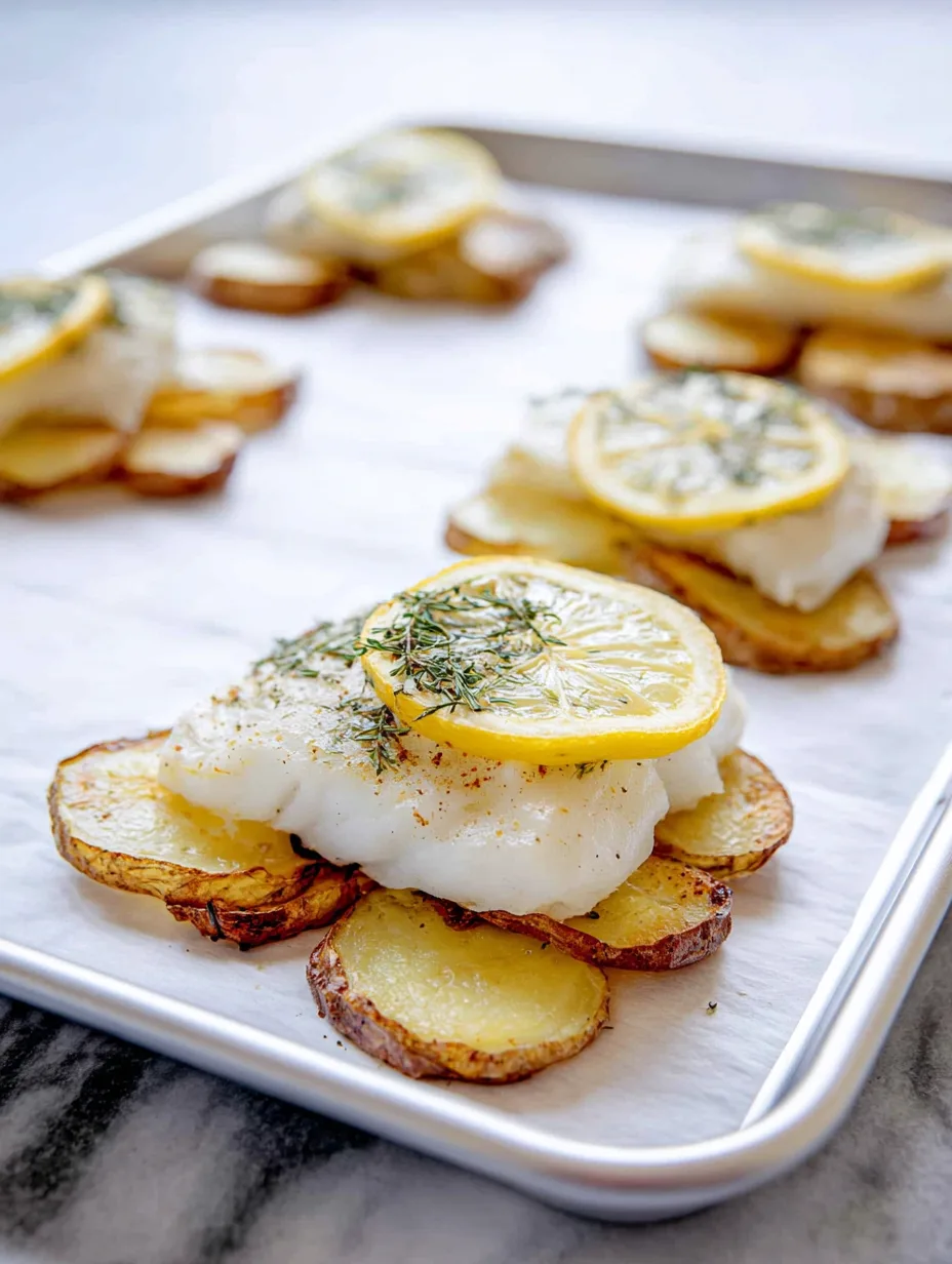 Lemon Herb Baked Cod with Garlic Potatoes