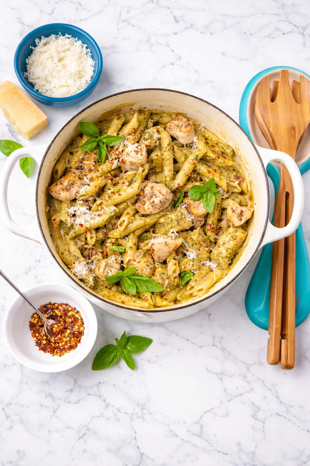 Quick 20-Minute Pesto Chicken Pasta