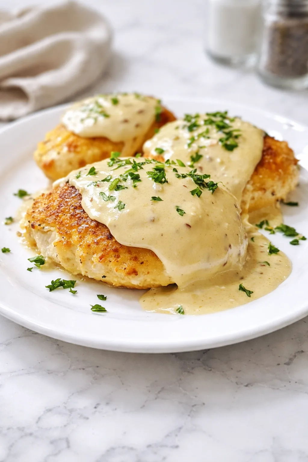 Tender Chicken Pillows With Creamy Sauce