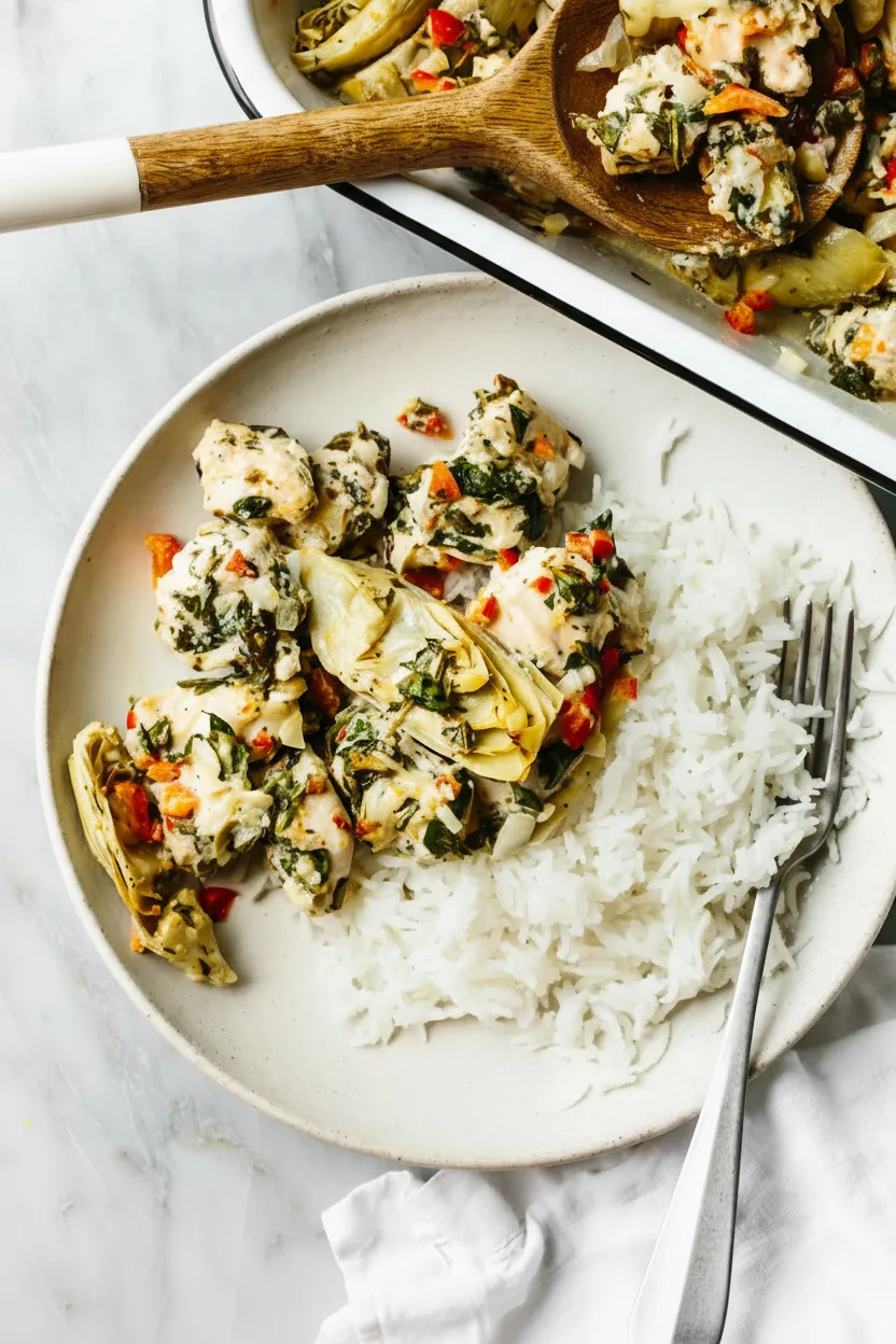 Creamy Spinach & Artichoke Chicken Bake