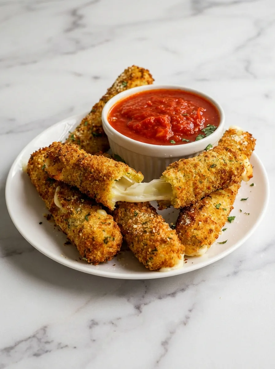 Crispy Homemade Air Fryer Mozzarella Sticks