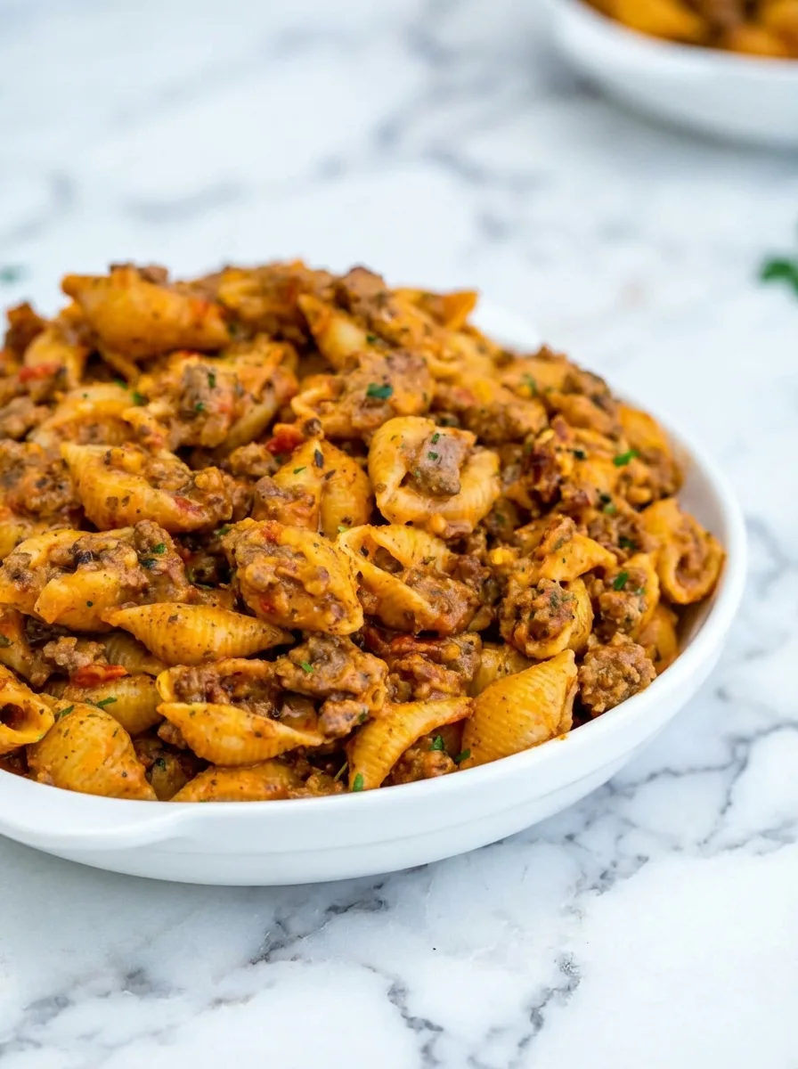 Creamy Beef and Shells – Sweet and Savory Meals