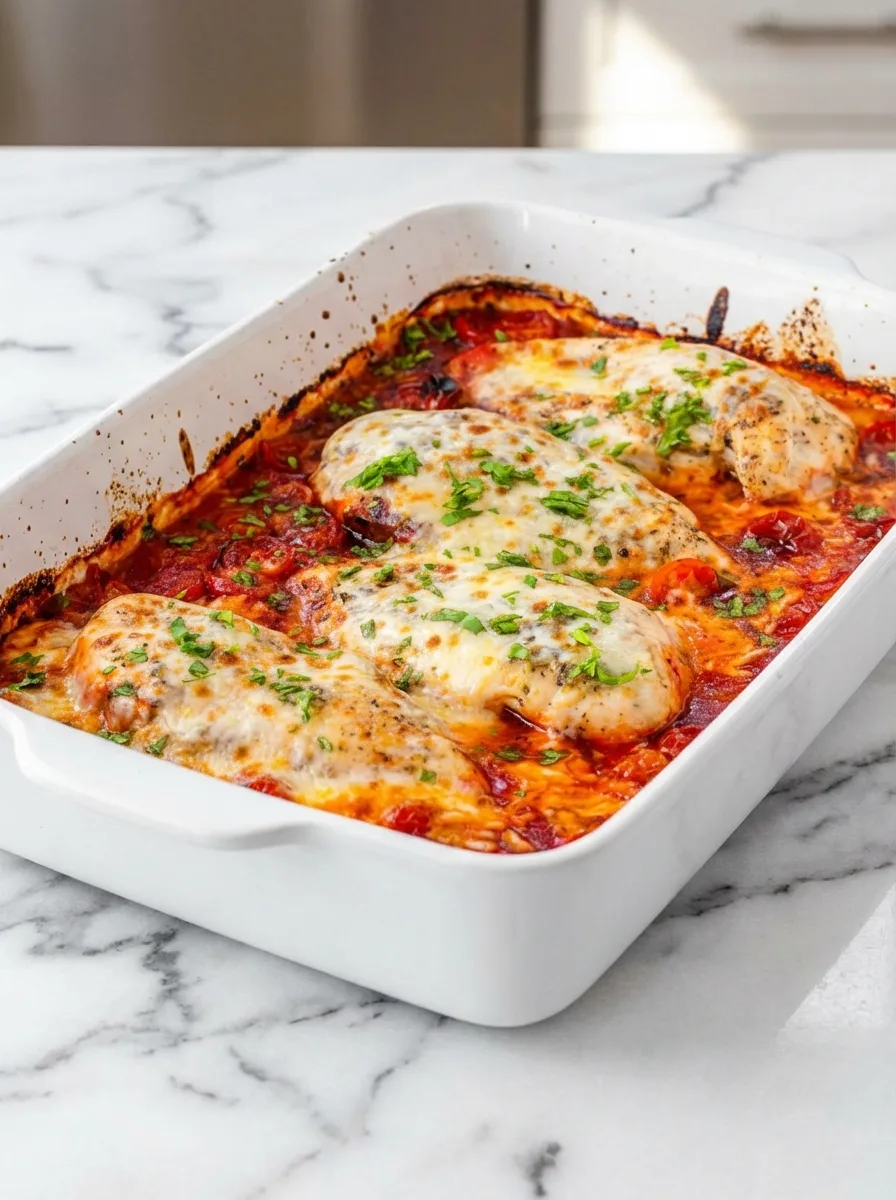 Cheesy Mozzarella Chicken Bake