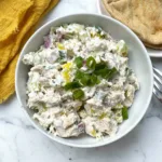 High Protein Cottage Cheese Chicken Salad with Banana Peppers