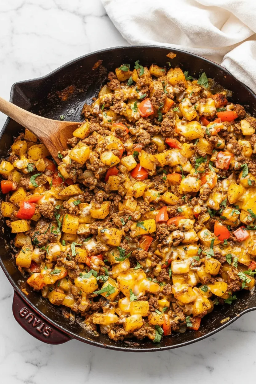 Mexican Ground Beef and Potato Skillet