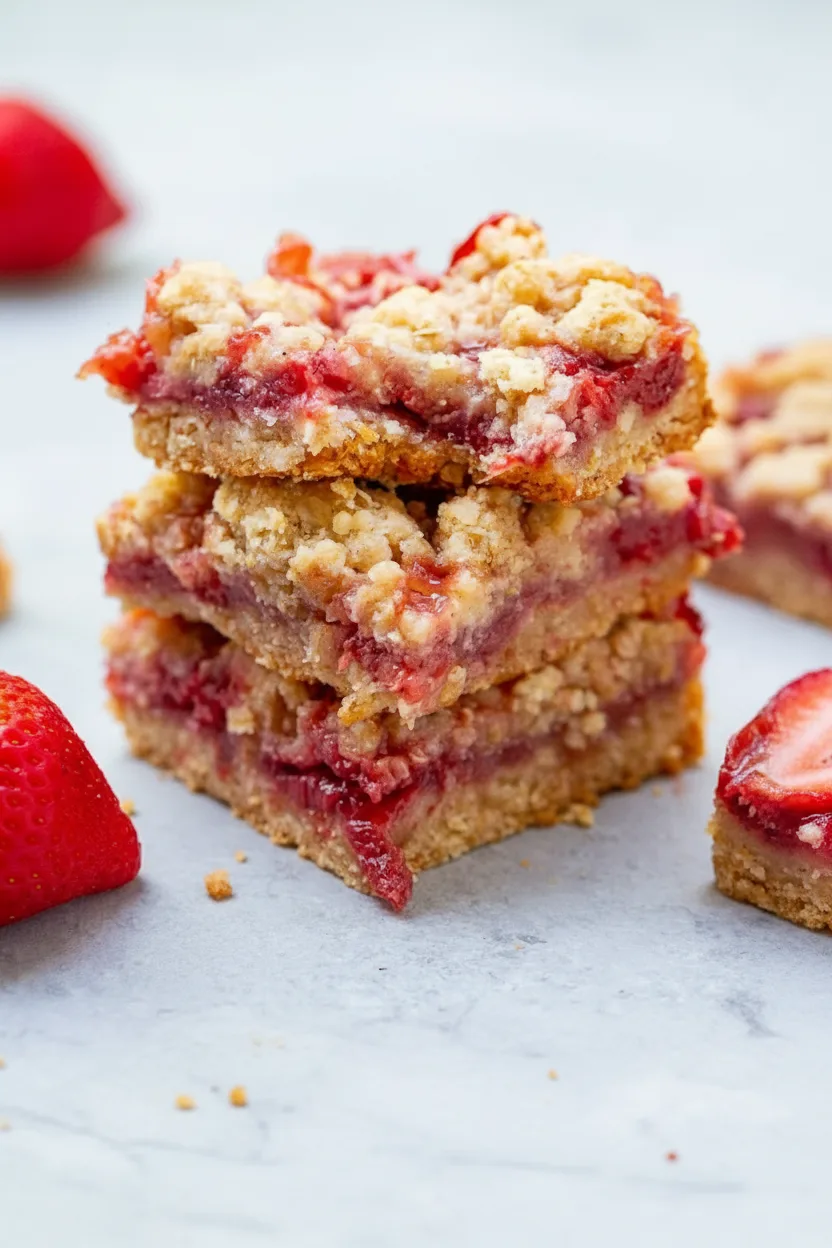 Strawberry Oatmeal Crumble Bars