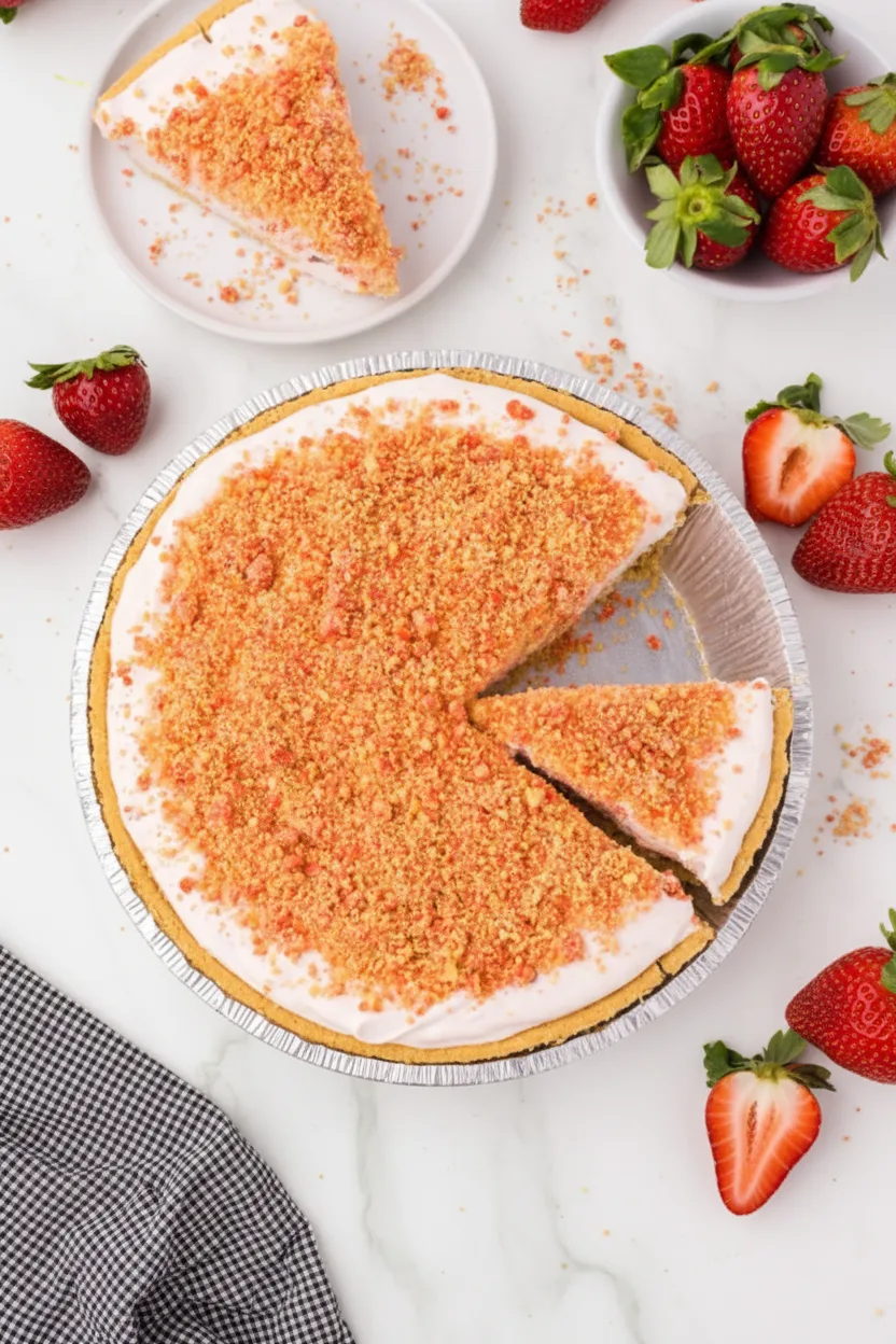 Strawberry Shortcake Freezer Pie