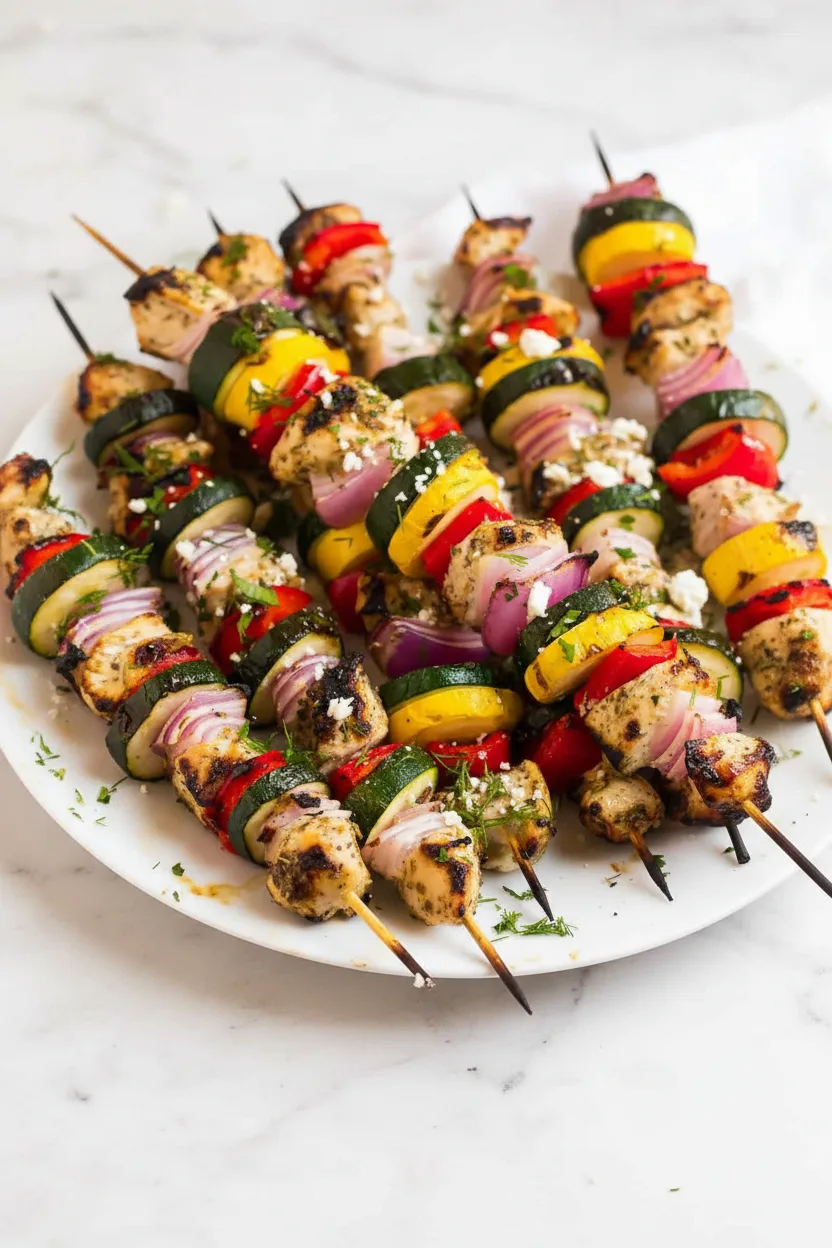 BBQ Chicken Skewers with Vegetables