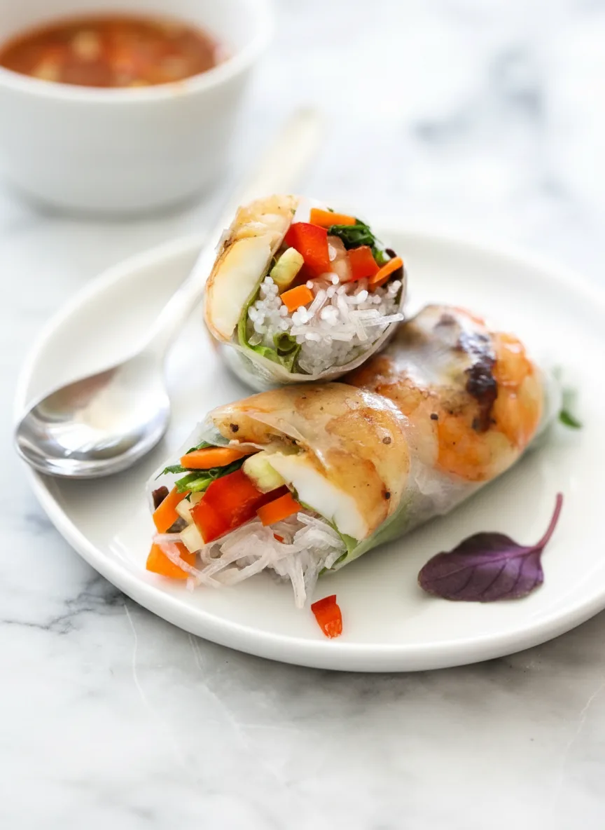 Fresh Vietnamese Spring Rolls with Shrimp
