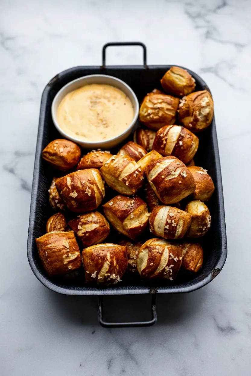 Soft Pretzel Bites with Cheese Dip