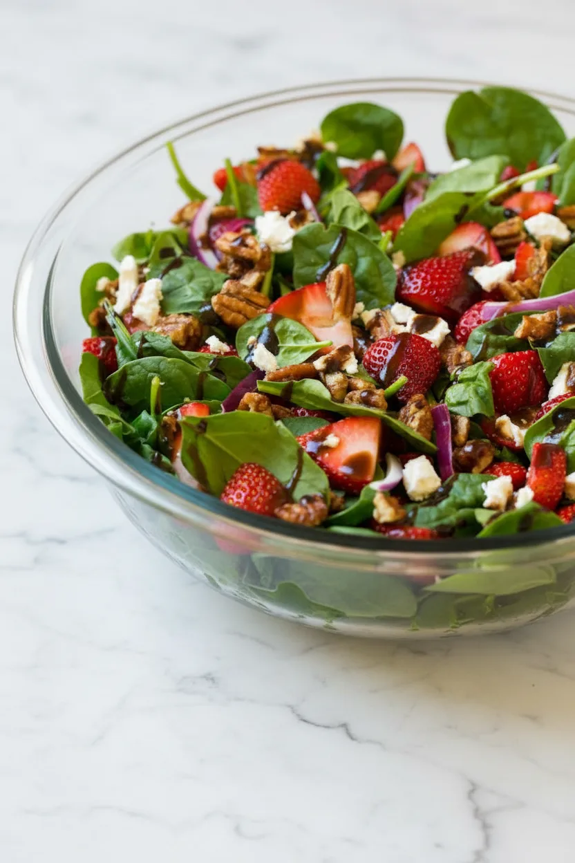 Spinach Strawberry Pecan Salad